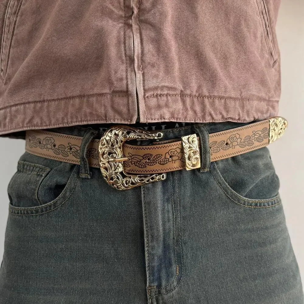 Vintage style brown and gold